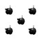 Service Caster 2'' Black Metal Hood Twin Caster with Brake Nylon Wheel 1/4 Thread Stem, 5PK SCC-TS02S50D-NYS-FB-B-142058-5 - alternate 1